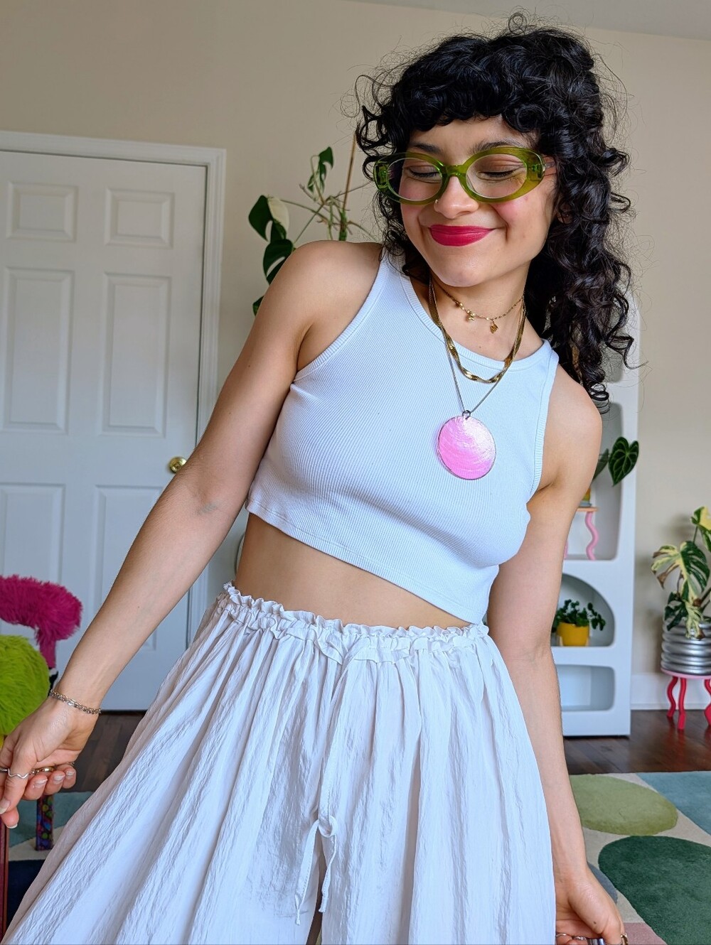 White ribbed crop top